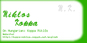 miklos koppa business card
